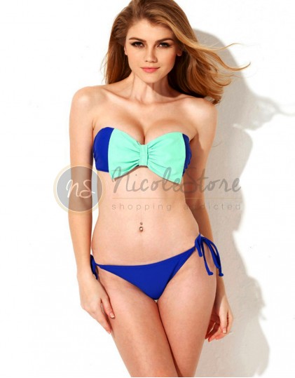 Costum de Baie cu Fontita Turcoaz 0015839B2